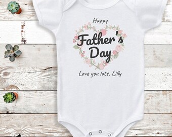 Happy Father's Day, Love You Lots - Personalised Name Bodysuit - Personalised Baby Gift - Personalised baby gift, Father's Day Gift