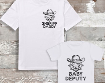 Sheriff Daddy & Baby Deputy Matching Dad and Baby Set - Father's Day - Dad and Baby Matching Gift - Dad Gift - For Dad - Dad Gift Set