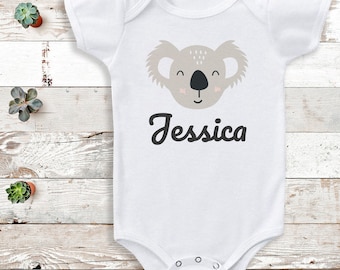 Personalised Name, Koala Design - Bodysuit - Personalised Baby Gift -Add Your Personalisation - Personalised baby gift, baby bodysuit gift