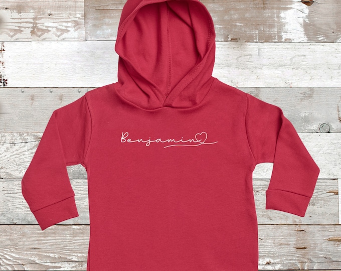 Featured listing image: Personalised name Red Hoody -Hoody - Babies Hoody - Kids Hoody - Personalised Name - Personalised - Add Your Personalisation