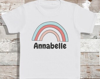 Personalised name, Rainbow Design - T-Shirt - Babies T-Shirt - Kids T-Shirt - Personalised Name - Personalised - Add Your Personalisation