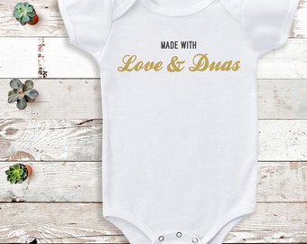 Made With Love and Duas Baby bodysuit - Eid Gifts - Ramadan Gift - Eid Bodysuit - Eid gift for baby