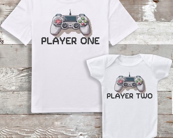 Player One & Player Two Matching Dad and Baby Set - Father's Day - Dad and Baby Matching Gift - Dad Gift - For Dad - Dad Gift Set