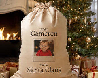 Personalised Photo From Santa Santa Sack - Christmas Present Sack - Christmas Gift - Christmas Eve Box - Father Christmas Bag - Xmas Bag