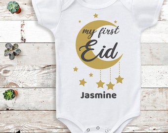 PERSONALISED - My First Eid or Ramadan Baby bodysuit - Eid Gifts - Ramadan Gift - Eid Bodysuit - My 1st Eid - My 1st Ramadan