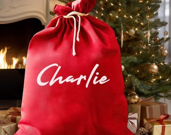 Bolsa de regalo de Navidad con nombre personalizado - Regalo de Navidad - Bolsa de Papá Noel de Navidad - Bolsa de Navidad - Bolsa de Navidad
