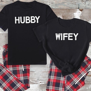 Hubby & Wifey Matching Pyjamas - Couples Pyjama Set, Couple Matching, Valentines Day Matching, Matching Couples Gift, Anniversary