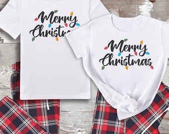 Vrolijk kerstfeest - Kerstpyjamaset, Chrismtas Pyjamaset, bijpassende pyjama, bijpassende pyjama, kerstmatchingset, pyjama-matching