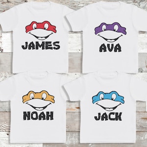 PERSONALISED Name Turtles T-Shirt or Baby Bodysuit - T-Shirt - Babies T-Shirt - Kids T-Shirt - Baby Bodysuit - Ninja Turtles