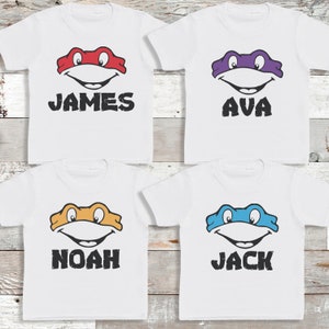 PERSONALISED Name Turtles T-Shirt or Baby Bodysuit - T-Shirt - Babies T-Shirt - Kids T-Shirt - Baby Bodysuit - Ninja Turtles