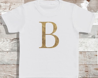 Personalised Gold Initial Design - T-Shirt - Babies T-Shirt - Kids T-Shirt - Personalised Name - Add Your Personalisation