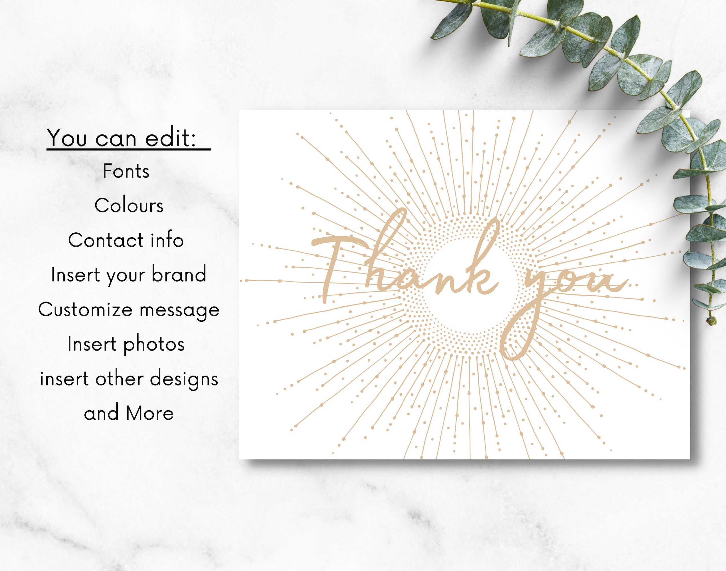 Editable Business Thank You Card Celestial Customer Thank You - Etsy