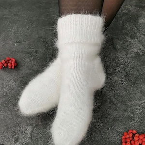 Angora rabbit socks/Rainy Day Socks/warm socks/cosy socks