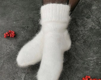 Angora rabbit socks/Rainy Day Socks/warm socks/cosy socks