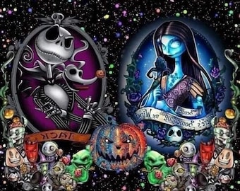 NOT DIGITAL DOWNLOAD nightmare before christmas print ready to use ready to press transfer for sublimation 20oz tumbler.