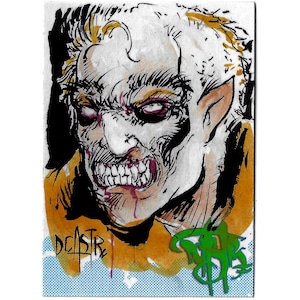 Dave Castr Original Sketch Card Original 1/1 Jerry schuppen Art W Halter