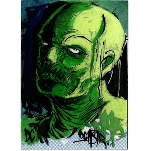 Carte de croquis originale Dave Castr Original 1/1 support art visage des marais W