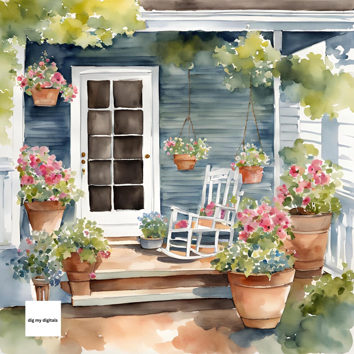 8 Front Porch Clip Art, Printable Clipart, Jpg, Digital Download ...