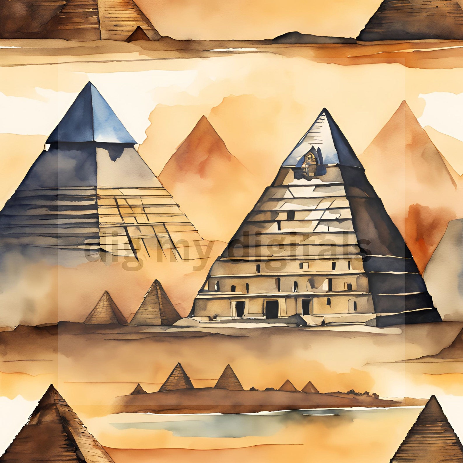 8 Egyptian Pyramids Clip Art, Printable Clipart, Jpg, Digital Download ...