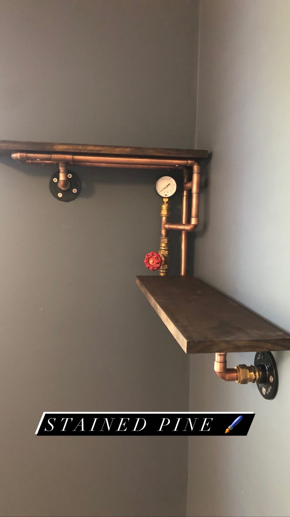 Copper Piping and Timber Corner Shelves Etsy Australia