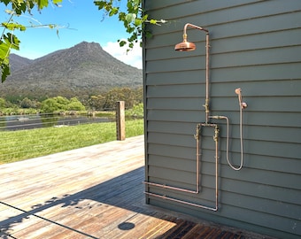 Deluxe Hot and Cold outdoor/indoor shower with extra hand held shower head