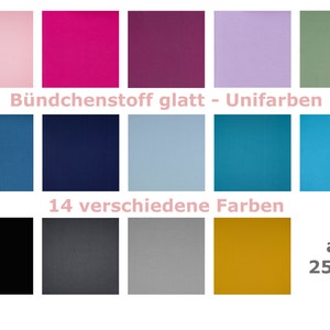 Smooth cuffs - 14 uni colors - embroidered cuffs cuff fabric uni one color tubular fabric tubular cotton fabric - sold by the meter from 25 cm