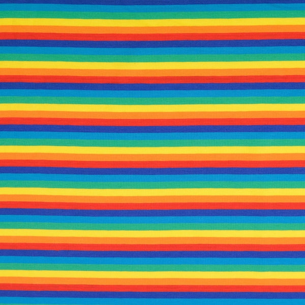 Jersey - Arc-en-ciel coloré - Rayures colorées Tissu en coton jersey pour enfants - Vendu au mètre à partir de 25 cm