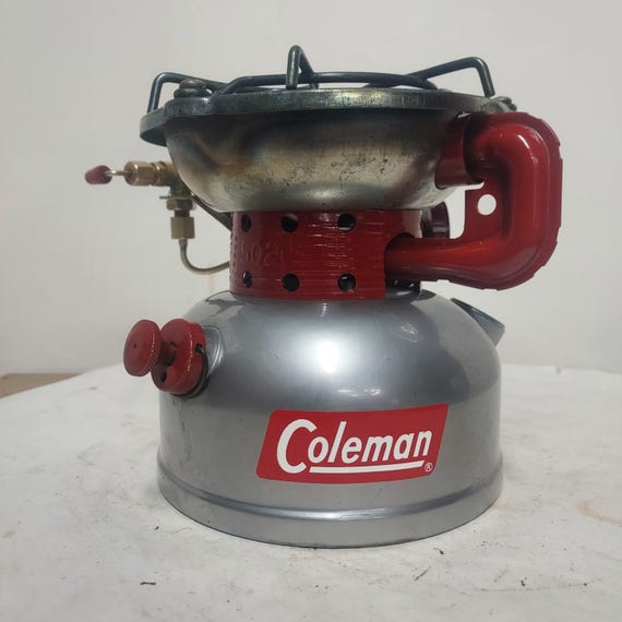 Coleman 502 Stove, Custom Chrome and Red Powdercoat Dated 8-1963