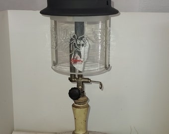 Custom Coleman lamp/lantern, etched globe, 1930's era