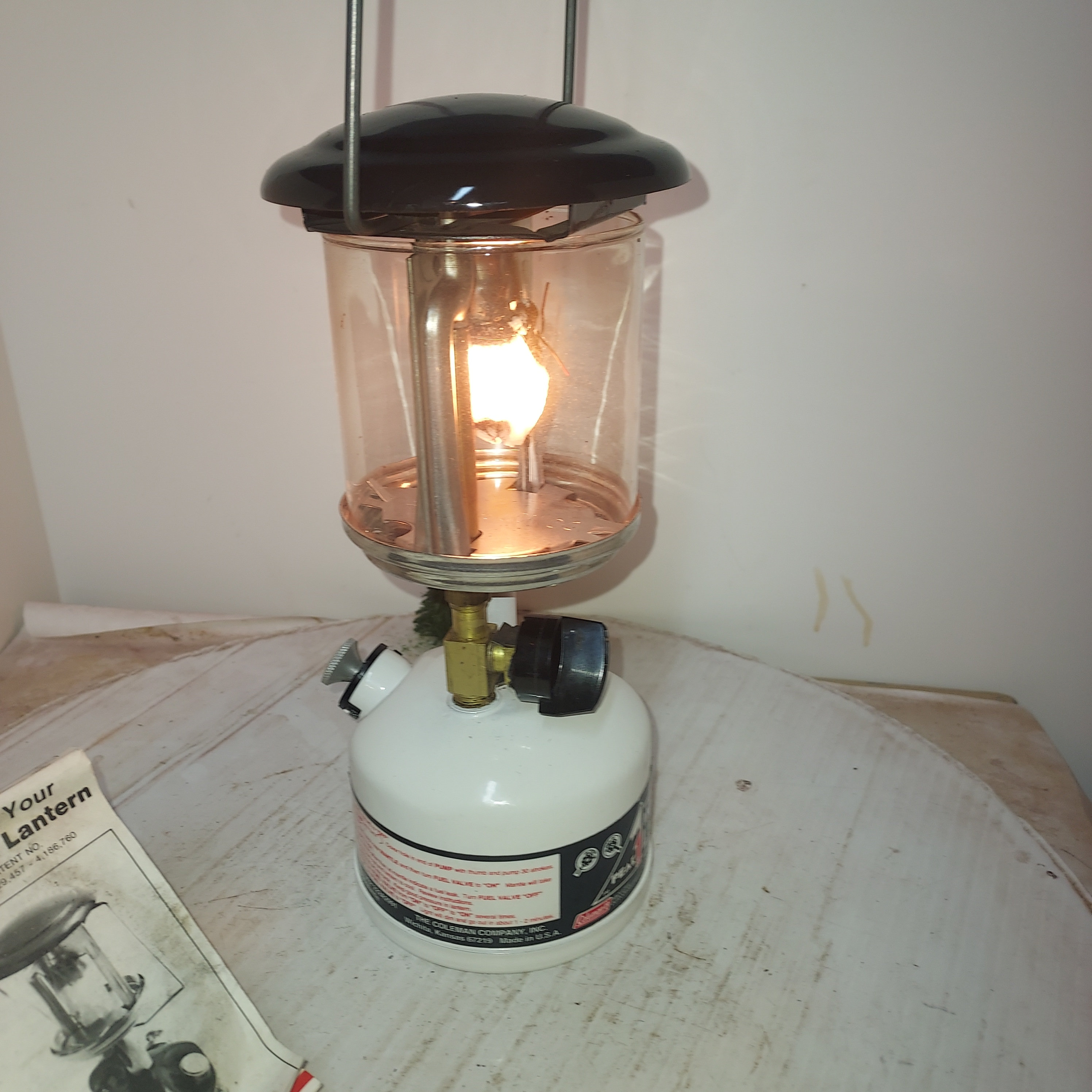 Custom 1997 White/black, Coleman 222B Backpacking Lantern With