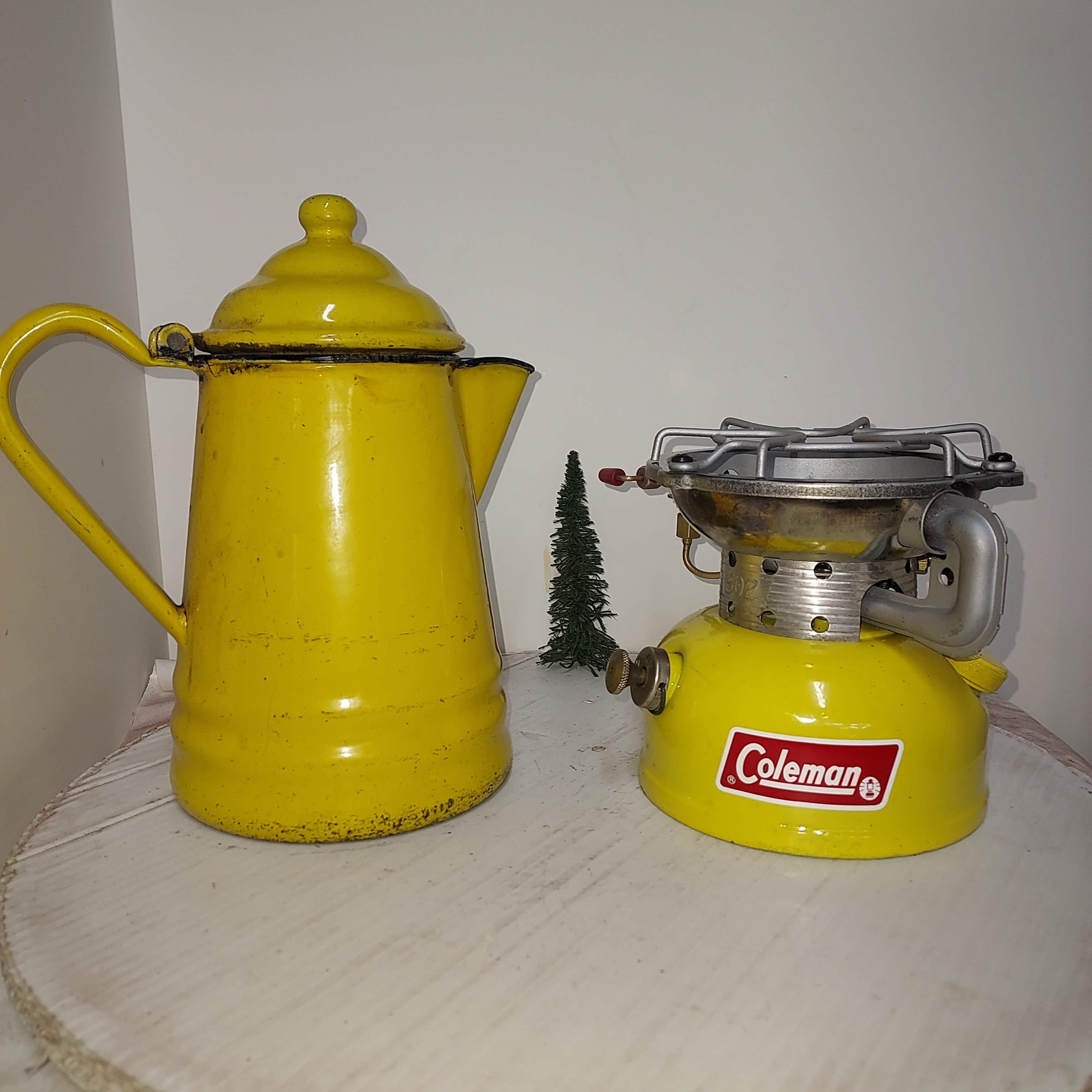 Custom Coleman 502 Camp Stove, Yellow Powdercoat With Rare Yellow