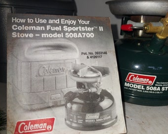 Vintage Coleman 508a Camp Stove. All Original Green Paint