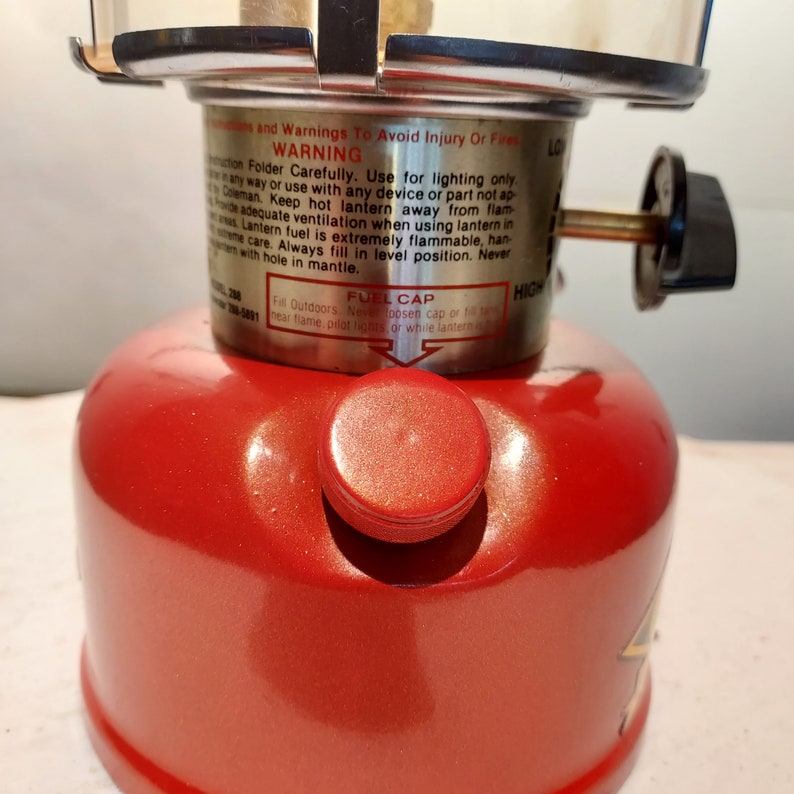 Custom Coleman 288 Lantern, Red, Working Great. Etsy