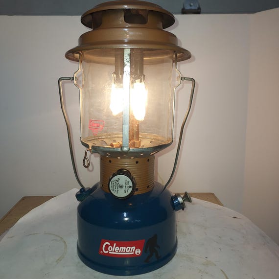 Vintage Coleman Lantern, 1970 220F, Custom Copper & Blue