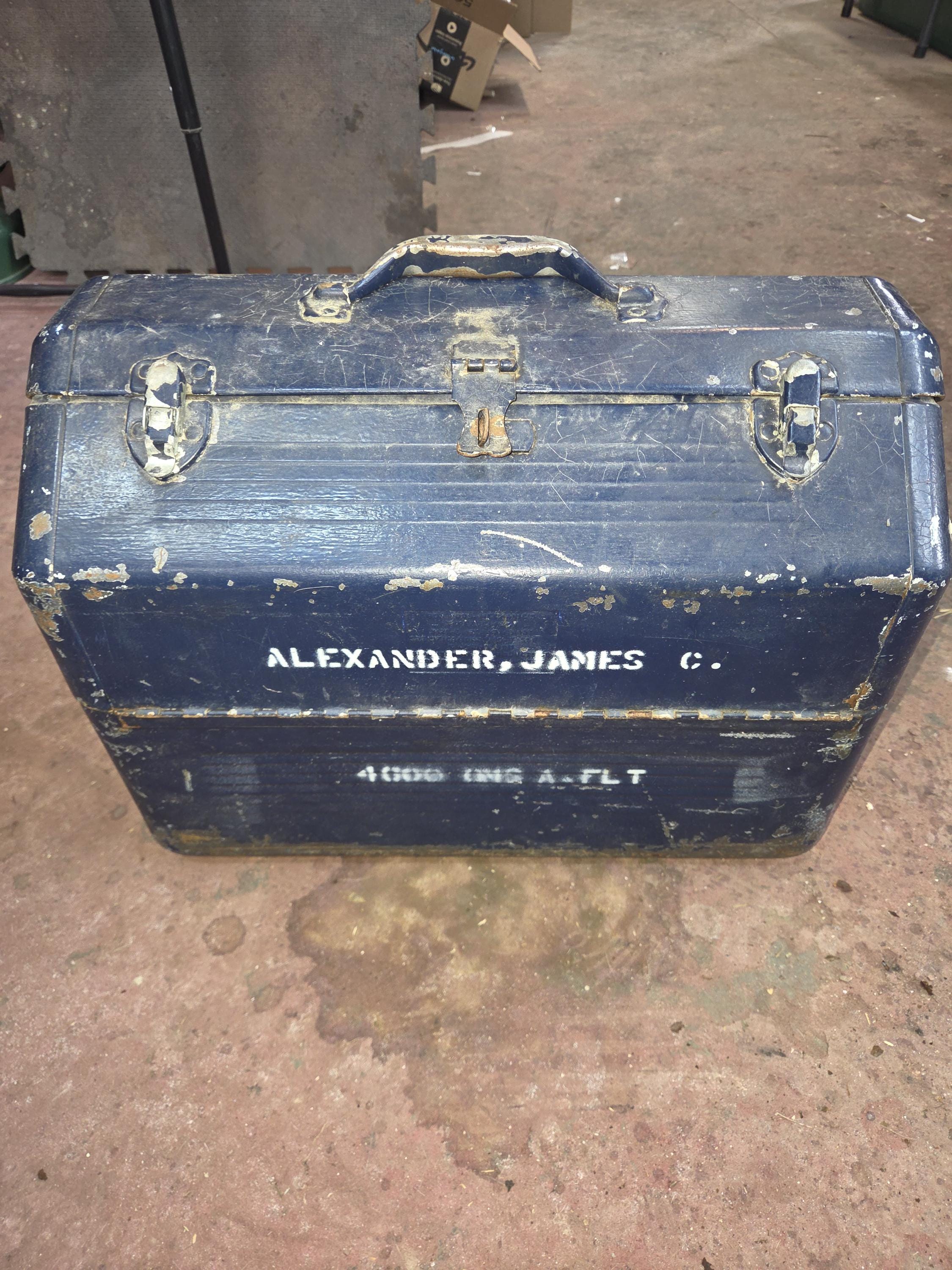 Vintage Military Mechanics Toolbox, Simonsen Steel Chest, 1950s
