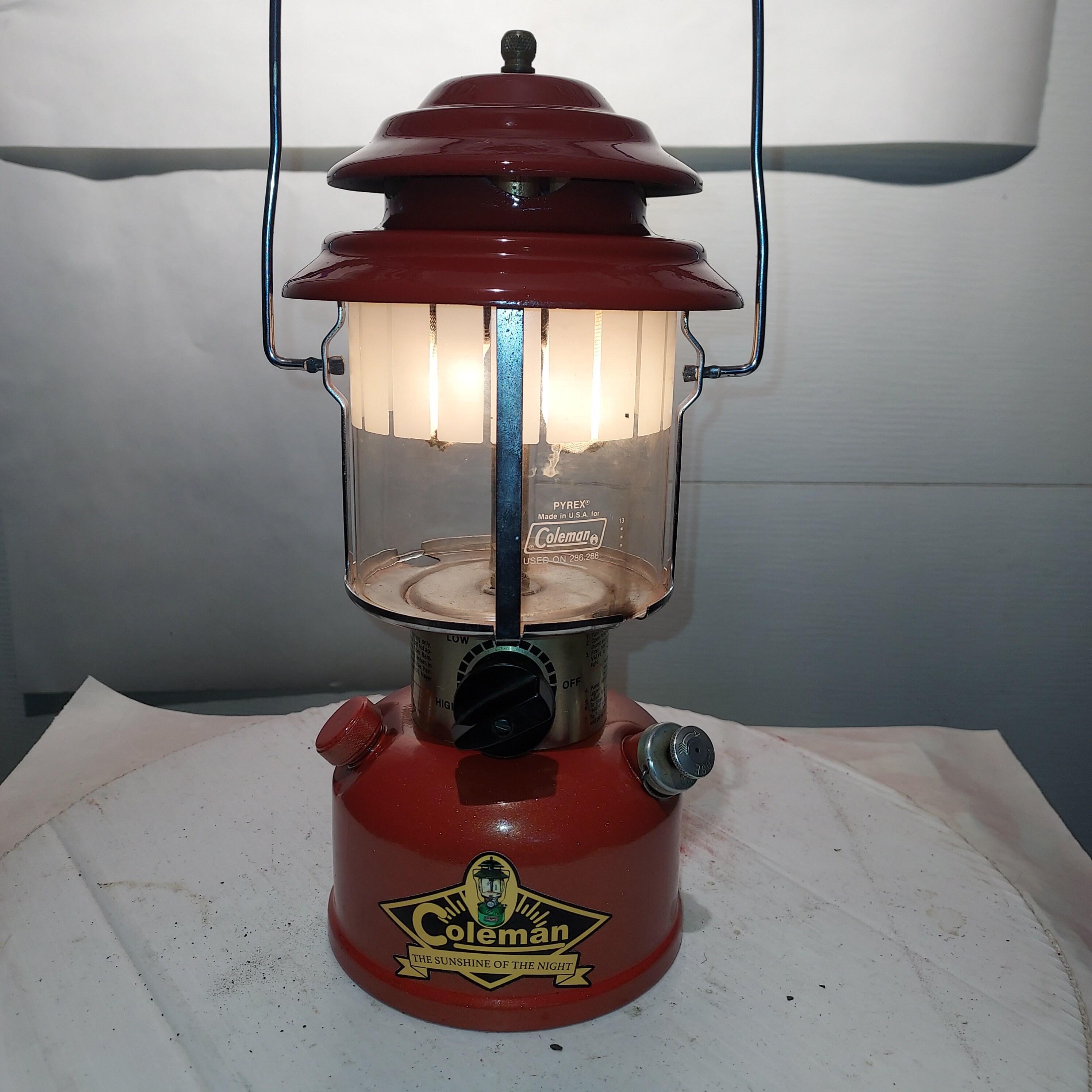 Custom Coleman 288 Lantern, Red, Working Great. Etsy