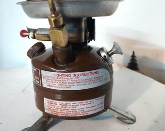 Restored Coleman Peak 1 Camp Stove Kit, MSR Cookpot, Primus Fuel