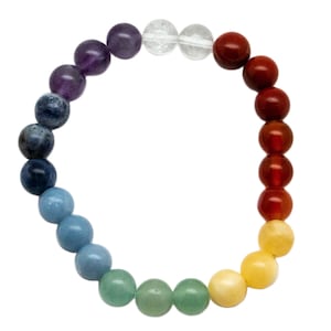 Chakra Gemstone Bead Bracelet (8mm)|Chakra Gemstone Jewelry|Chakra Gemstone Bracelet|Healing Crystal|Crystal Jewelry|Crystal Bead Bracelet|