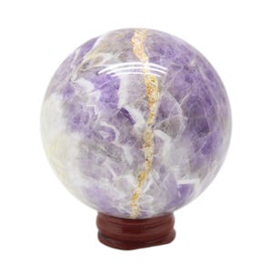 Esfera de amatista (65 mm)/Esfera de piedra preciosa de cristal/Cristal curativo/Cristal metafísico/Cristal de amatista/Decoración de brujas/Cristal de amatista pulido