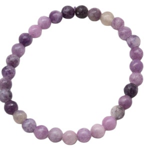 Lepidolith Perlen Armband (6 mm)|Lepidolith Schmuck|Lepidolith Kristall|Heilkristalle|Natur Lepidolith|Kristall Armband|Kristallschmuck