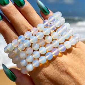 Opalite Bead Bracelet(8mm)|Opalite Bracelet|Crystal Jewelry|Crystal Bracelet|Opalite Jewelry|Crystal Bead Bracelet|Crystal Healing
