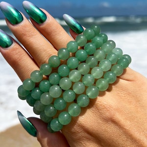Green Aventurine Bead Bracelet (8mm)|Green Aventurine Jewelry|Green Aventurine Bracelet|Crystal Bracelet|Crystal Healing|Gemstone Jewelry