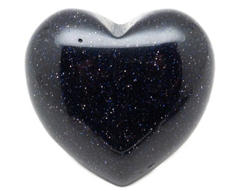 Blue Sandstone Heart(25-30mm)|Blue Sandstone Carving|Crystal Heart|Crystal Heart Carving|Blue Goldstone Crystal Carving|Heart Shaped Crystal