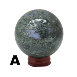 Moss Agate Sphere|Moss Agate Ball|Moss Agate Crystal|Healing Crystal|Crystal Sphere|Gemstone Sphere|Polished Moss Agate|Witchy Decor|Agate