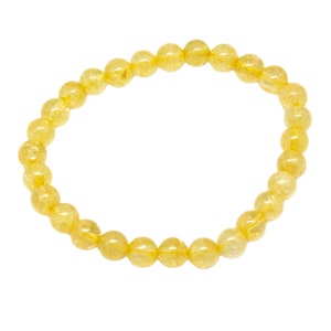 Citrine Bead Bracelet(6-7mm)|Citrine Jewelry|Citrine Bracelet|Crystal Jewelry|Yellow Crystals|Success|Joy|Healing Crystals|Crystal Bracelet