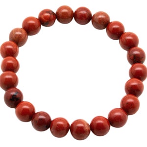 Red Jasper Bead Bracelet(8mm)|Red Jasper Jewelry|Crystal Bracelet|Crystal jewelry|Red Jasper|Healing Crystal|Bead bracelet|Gemstone Bracelet