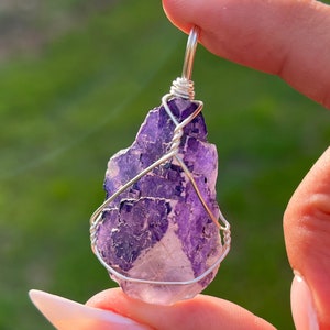 Muzquiz Fluorite Pendant|Fluorite Jewelry|Fluorite Pendant|Crystal Jewelry|Crystal Healing|Crystal Pendant|Crystal Healing|Purple Fluorite|