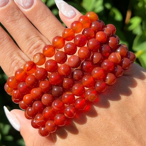 Karneol Perlen Armband (8mm)|Karneol Schmuck|Karneol Armband|Heilende Kristalle|Kristall Schmuck|Edelstein Schmuck|Kristall Perlen Armband|