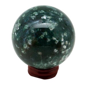 Moss Agate Sphere (65mm)|Moss Agate Ball|Moss Agate Crystal|Healing Crystal|Crystal Sphere|Gemstone Sphere|Polished Moss Agate|Witchy Decor|