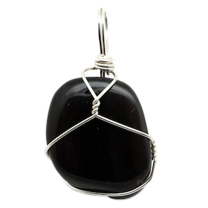 Black Obsidian Pendant|Black Obsidian Wire Wrapped Gemstone Jewelry|Black Obsidian Pendant|Healing Crystal|Crystal jewelry|Obsidian Necklace